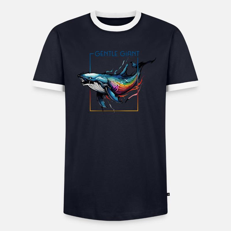 Strahlender Regenbogenwal - Der sanfte Riese - Männer Kontrast-T-Shirt - undefined