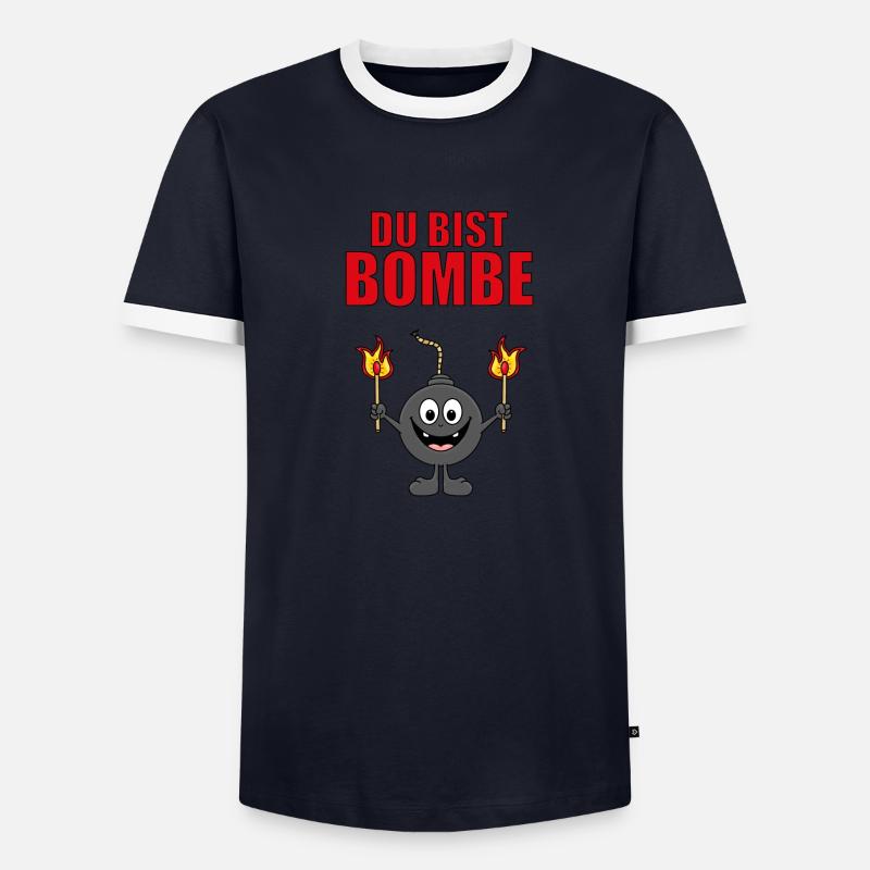 BOMBE - DU BIST BOMBE - Männer Kontrast-T-Shirt - undefined