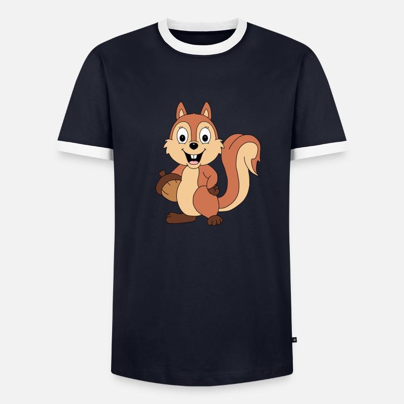EICHHÖRNCHEN - EICHEL - TIER - TIERISCH - TIERISCH Männer Kontrast-T-Shirt