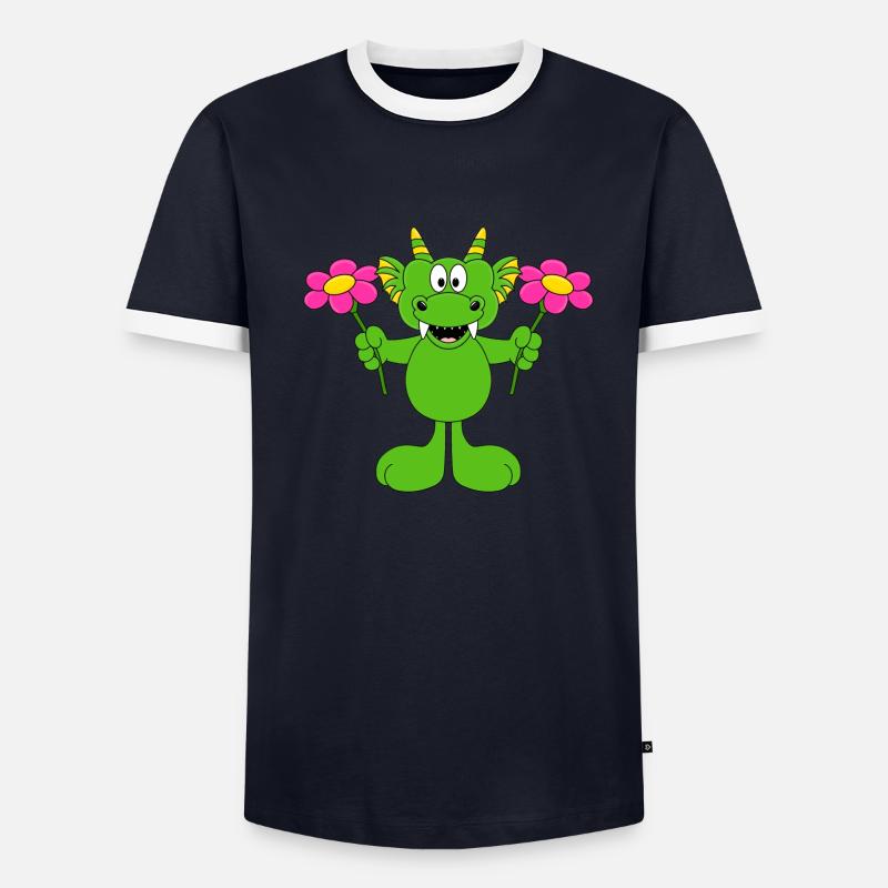 BLUMEN - LIEBE - DRACHE - GESCHENK - GARTEN Männer Kontrast-T-Shirt