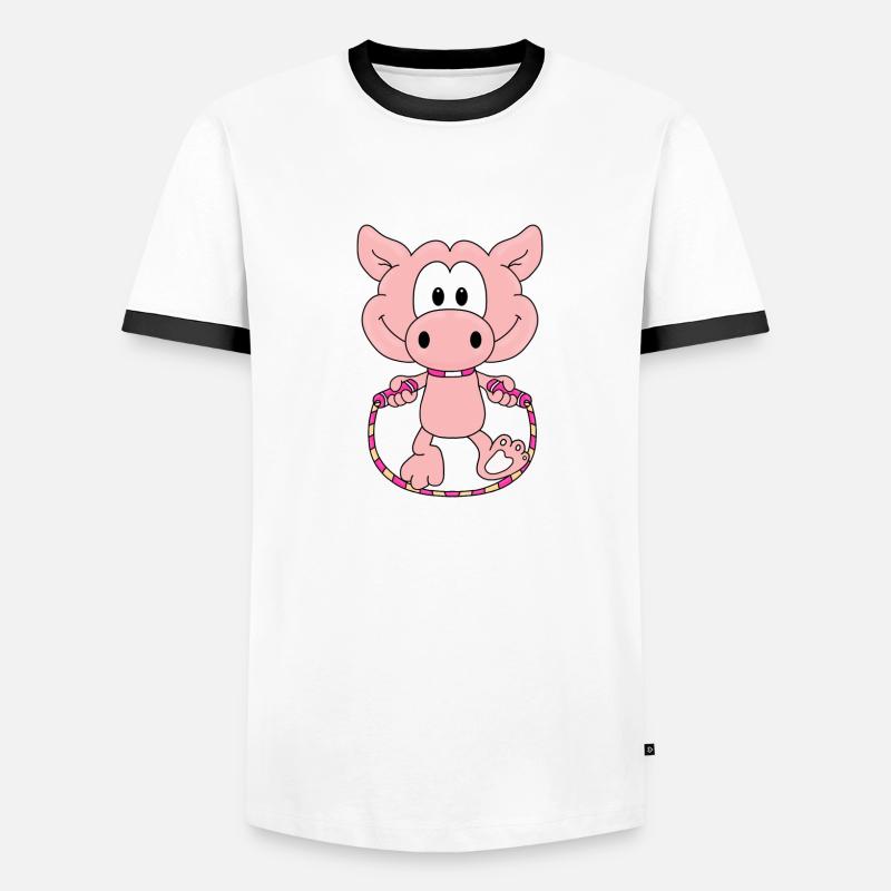 SCHWEIN - SPRINGSEIL Männer Kontrast-T-Shirt