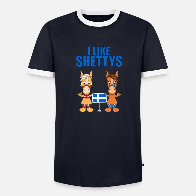 I LIKE SHETTYS - PFERDE - PFERD - Männer Kontrast-T-Shirt - undefined