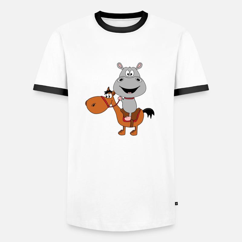 NILPFERD - FLUSSPFERD - HIPPO - PFERD - PONY Männer Kontrast-T-Shirt