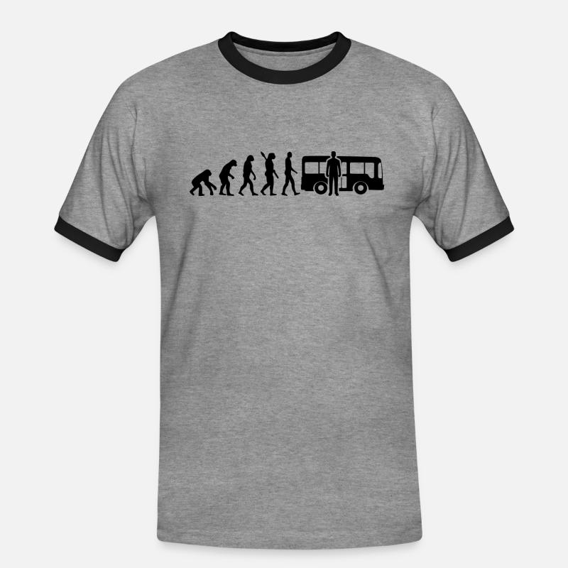 Evolution Busfahrer Busfahrerin b - Männer Kontrast-T-Shirt - Grau meliert/Schwarz