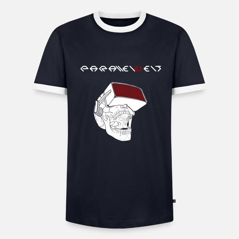 Parallelwelt Schädel weiß Männer Kontrast-T-Shirt