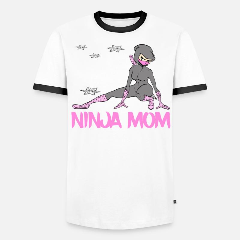 Echte Ninja Mama Karate Kampfkunst Fechter Ninja Männer Kontrast-T-Shirt