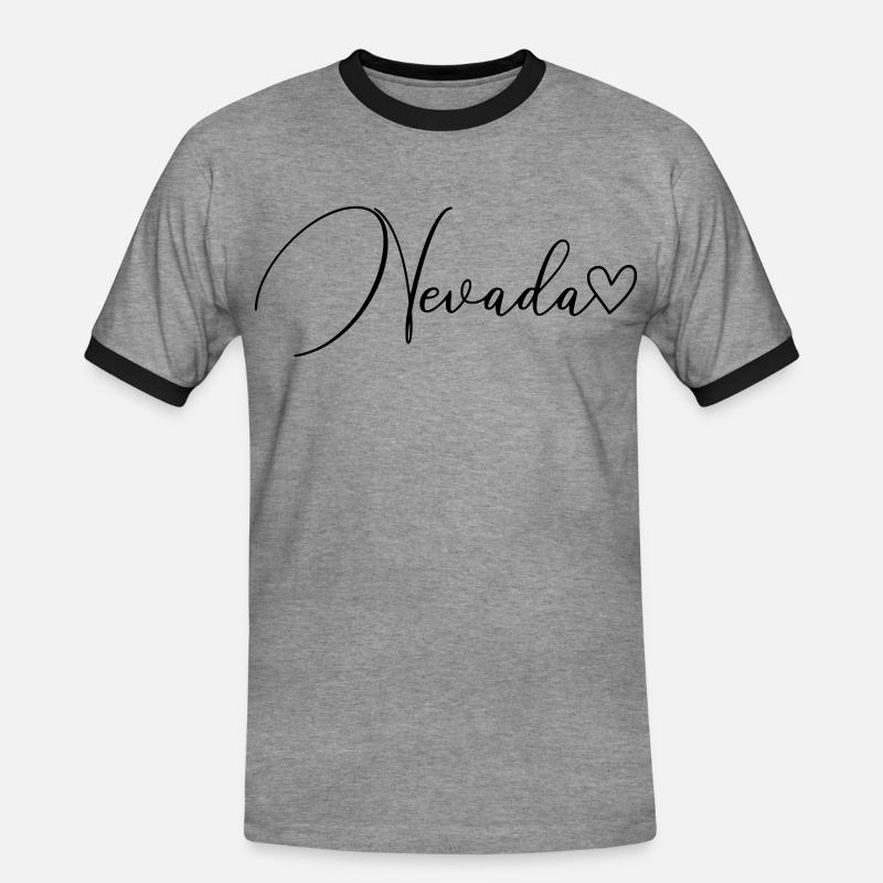 Nevada Scripture - Men's Ringer Shirt - heather grey/black