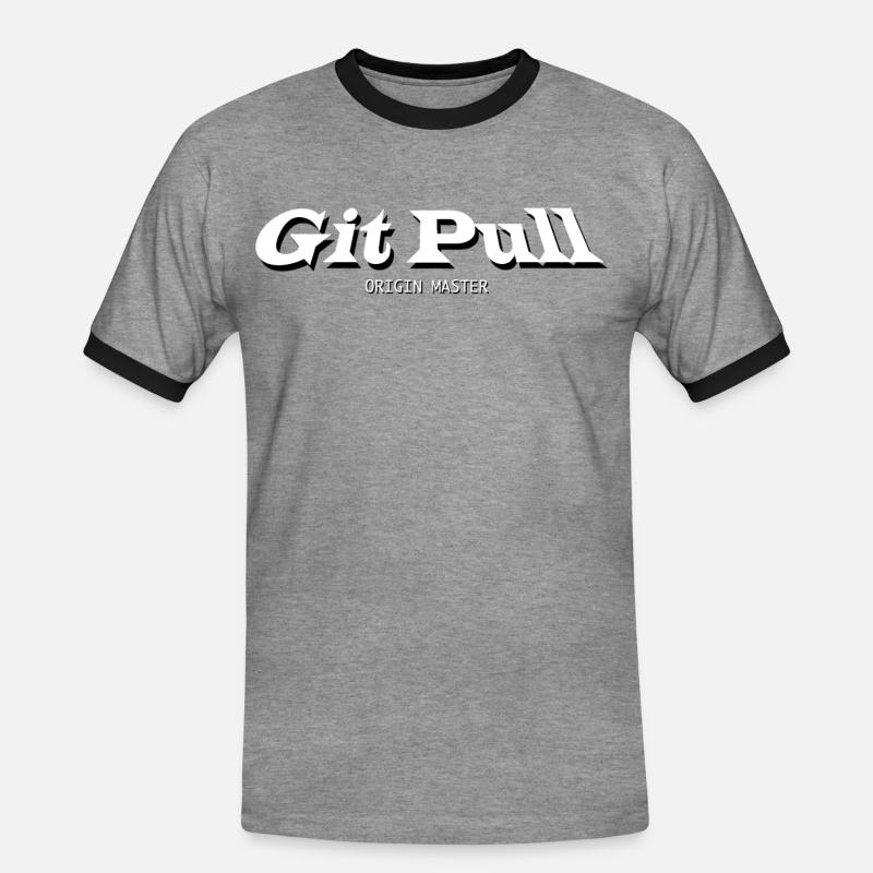 git pull - Männer Kontrast-T-Shirt - Grau meliert/Schwarz