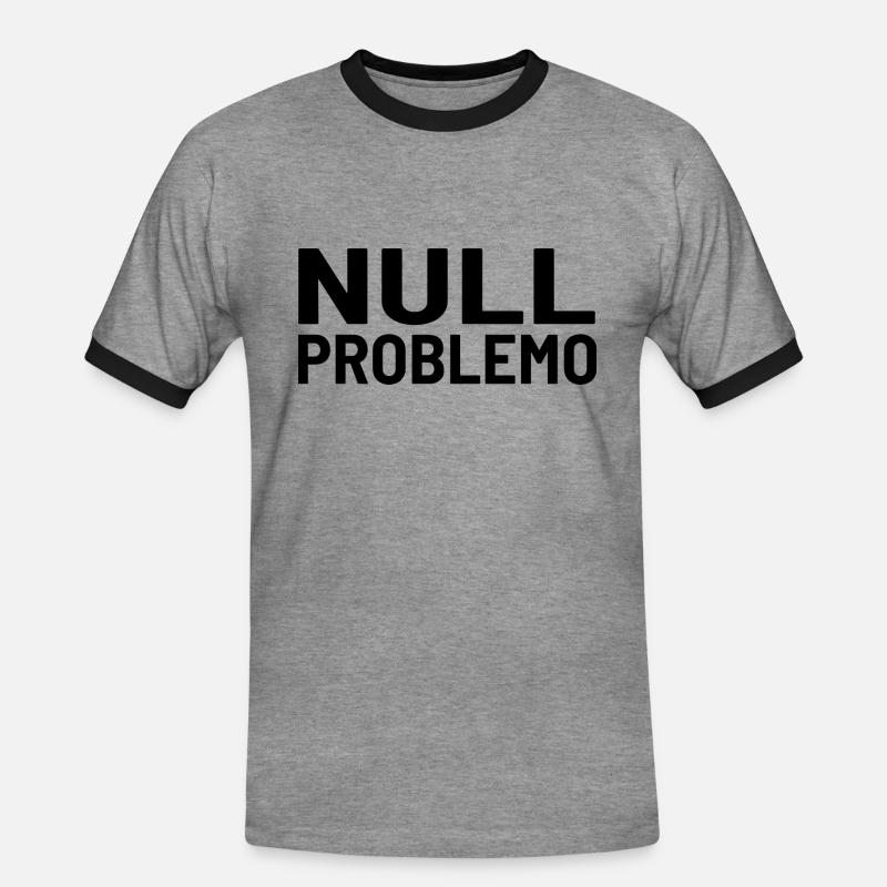 Null Problemo Kein Problem - Männer Kontrast-T-Shirt - Grau meliert/Schwarz