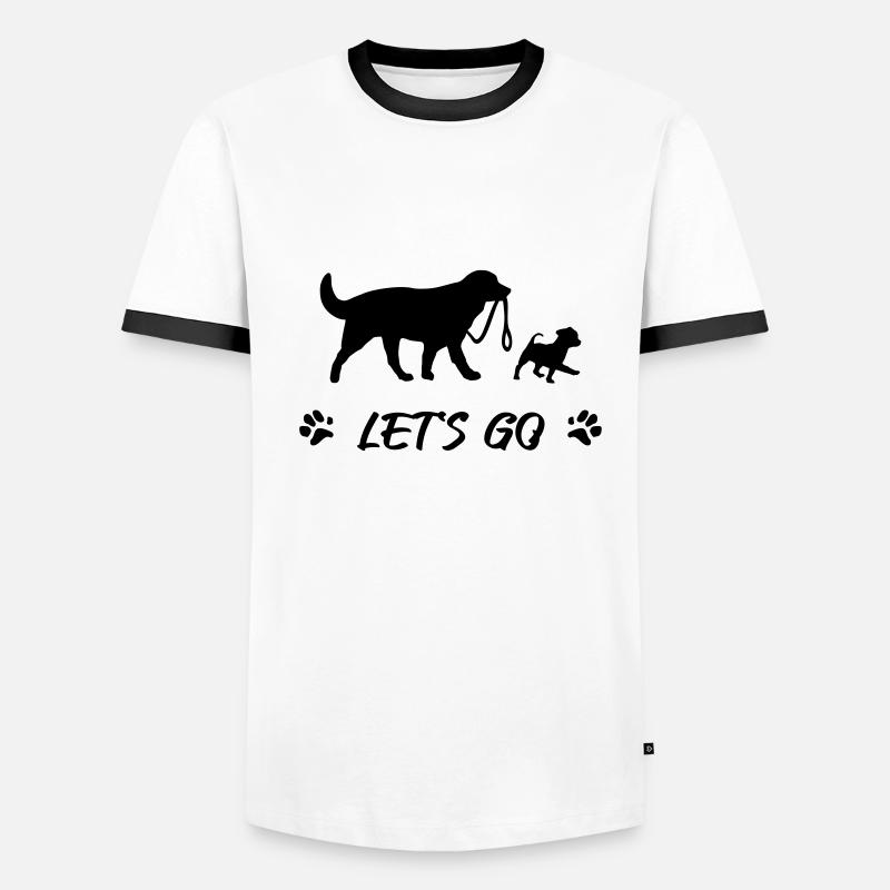 Dogs go for a walk Men's Ringer Shirt