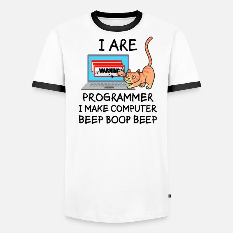 Informatik Fun Spruch Programmierer Katze Geschenk Männer Kontrast-T-Shirt