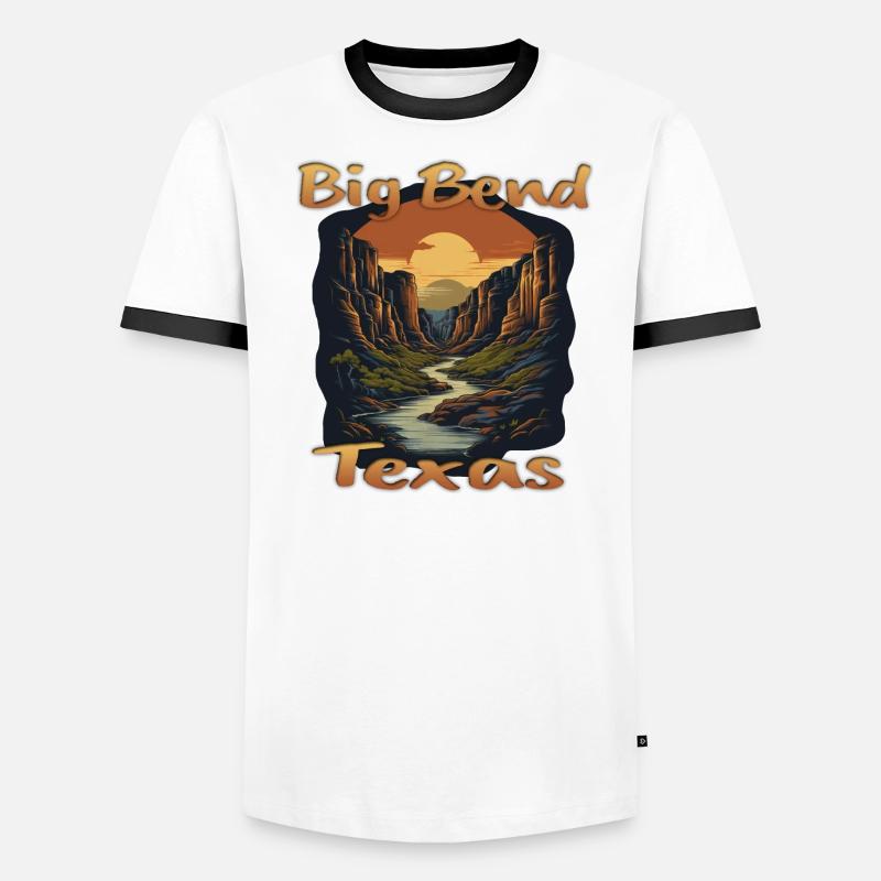 Big Bend with mountains and river Men's Ringer Shirt