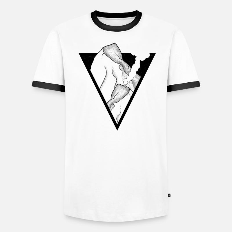 Conception de triangle de montagne T-shirt contrasté Homme