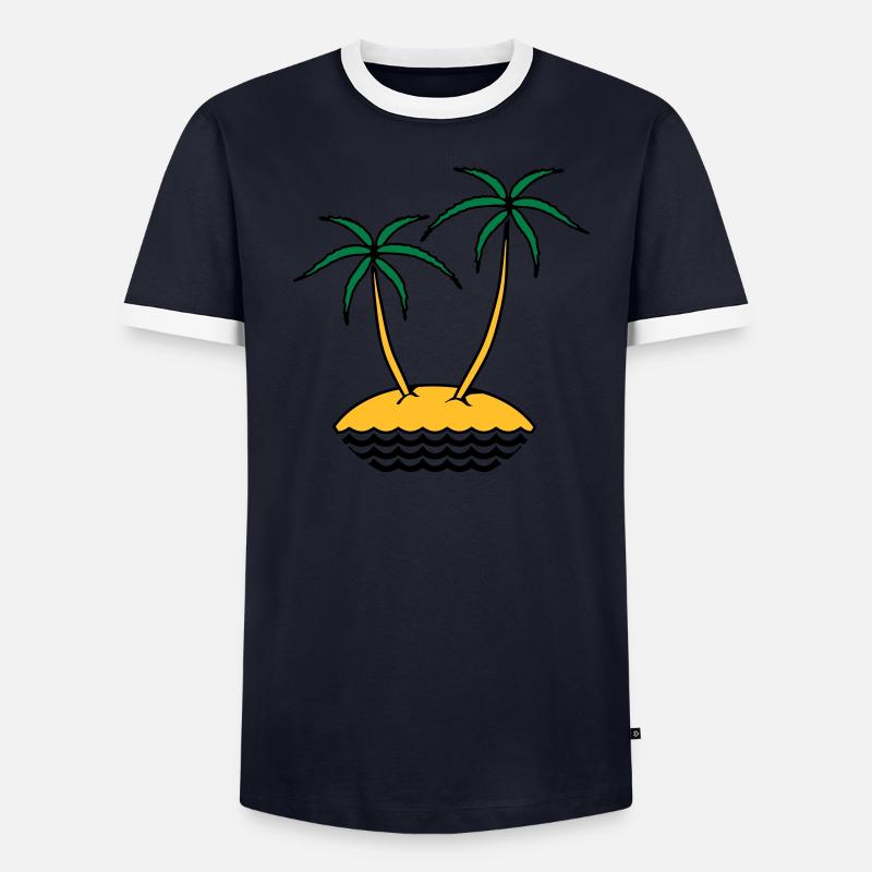 insel Männer Kontrast-T-Shirt