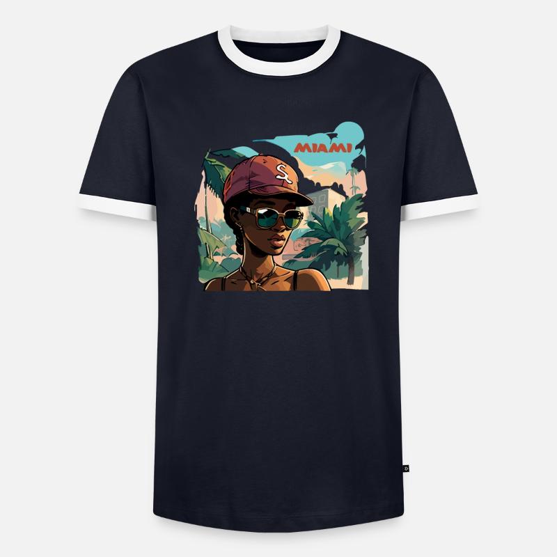 Miami Post Card Men's Ringer Shirt
