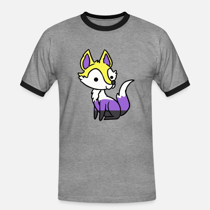 Nonbinary Fox Nonbinary Pride - Men's Ringer Shirt - heather grey/black