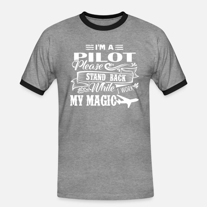 Pilot Ich bin ein Pilot - Männer Kontrast-T-Shirt - Grau meliert/Schwarz