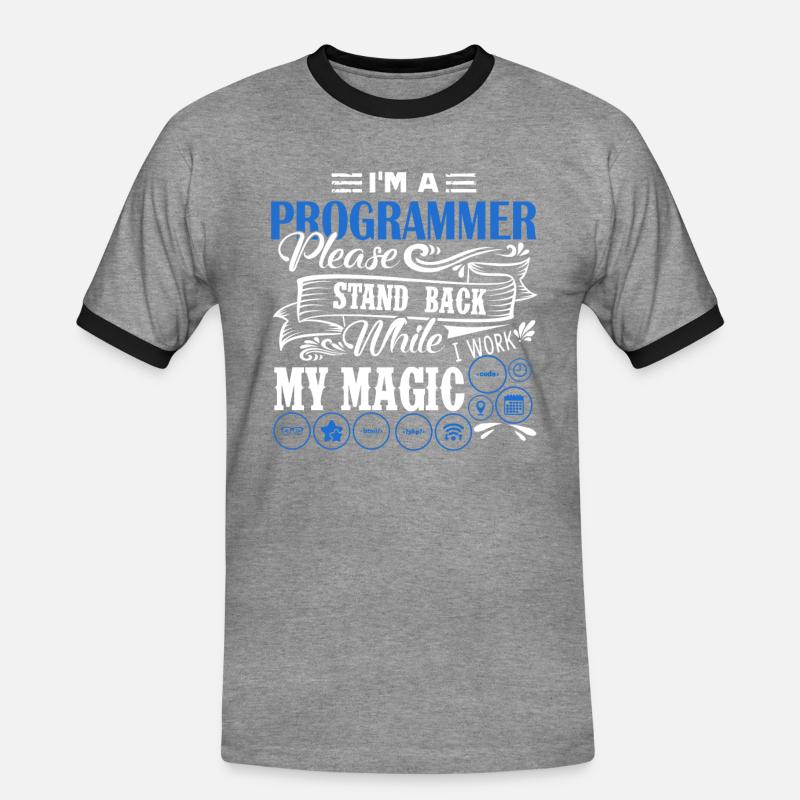 Programmierer Ich bin ein Programmierer - Männer Kontrast-T-Shirt - Grau meliert/Schwarz