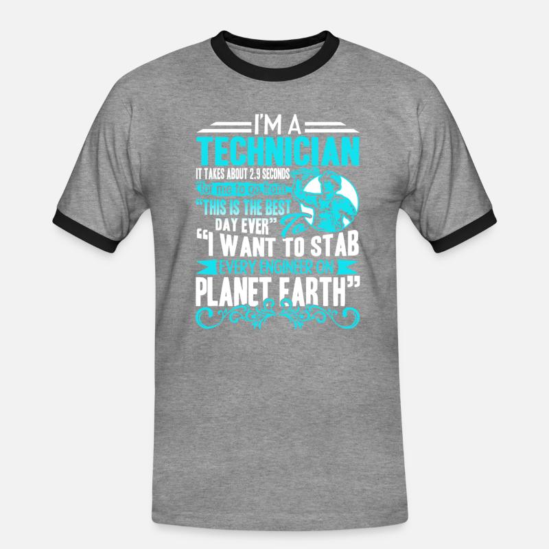 Techniker Ich bin ein Techniker - Männer Kontrast-T-Shirt - Grau meliert/Schwarz