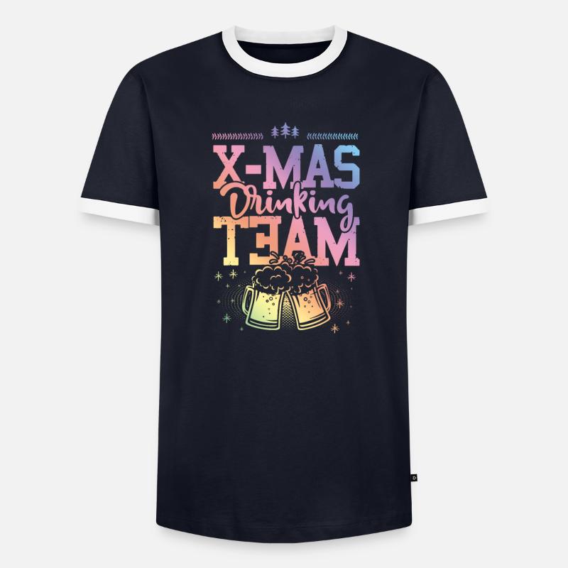 Équipe de consommation de Noël T-shirt contrasté Homme