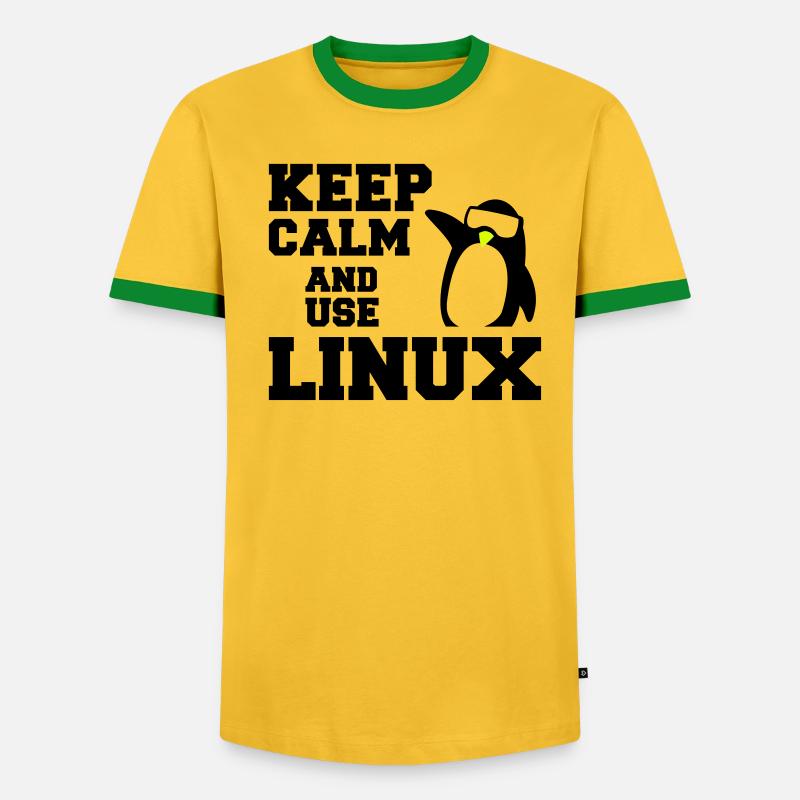 Ruhe bewahren Verwendung linux - Männer Kontrast-T-Shirt - undefined