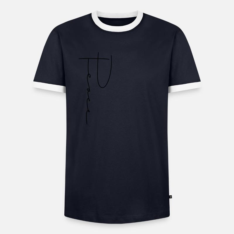 Écriture de paix T-shirt contrasté Homme