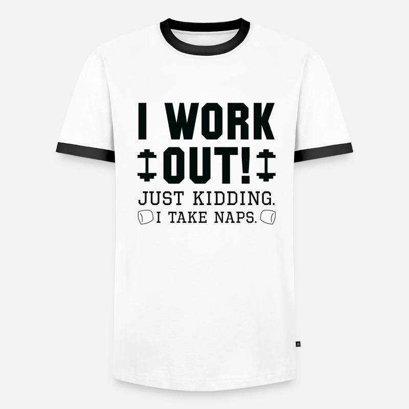 Ich trainiere nur ein Scherz, ich mache ein Nickerchen Männer Kontrast-T-Shirt