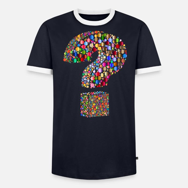 Rainbow colored question mark Men's Ringer Shirt