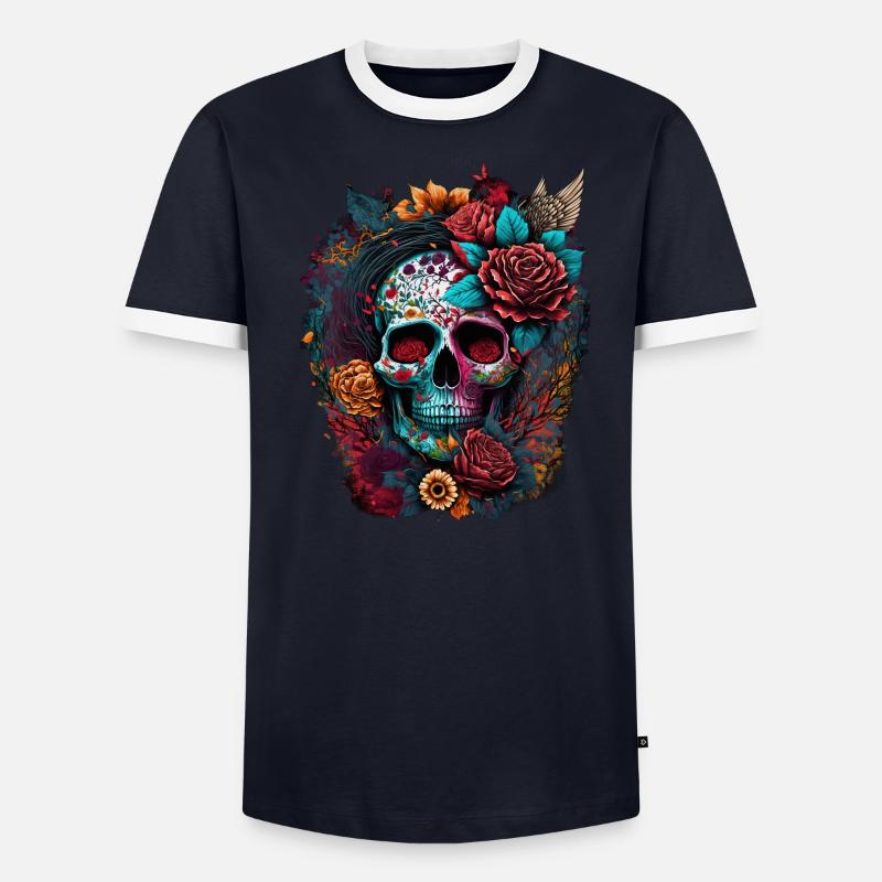 Der Totenkopf, ein zeitloses Symbol Männer Kontrast-T-Shirt