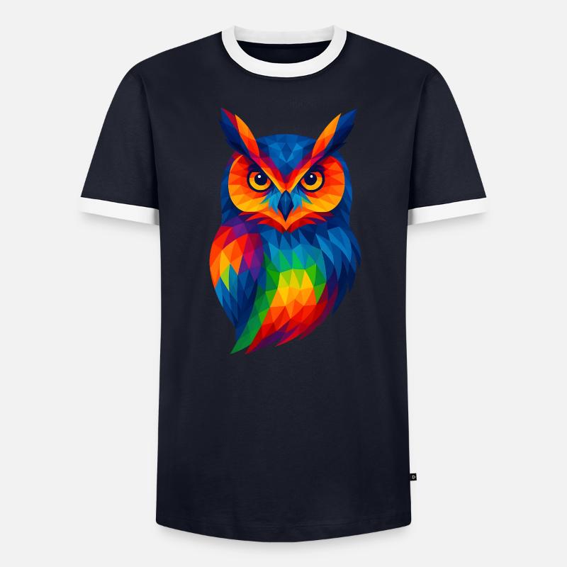 WPAP Stil Tiere - Eule - Männer Kontrast-T-Shirt - undefined