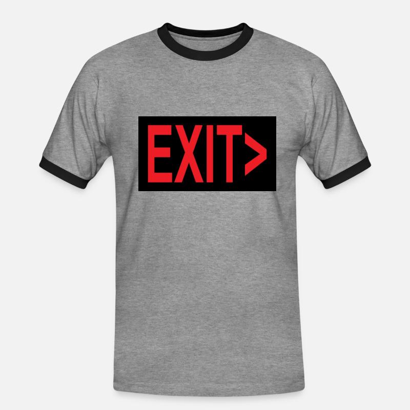 Exit / Exit / Emergency Exit - Men's Ringer Shirt - heather grey/black