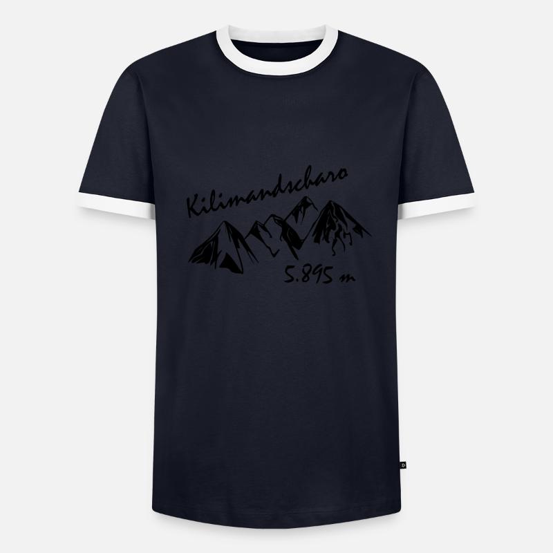Kilimandscharo schwarz Männer Kontrast-T-Shirt