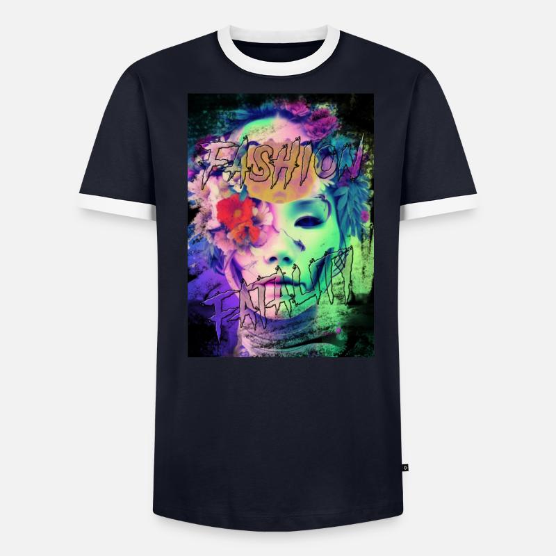 MODE-TODESFALL 1 Männer Kontrast-T-Shirt