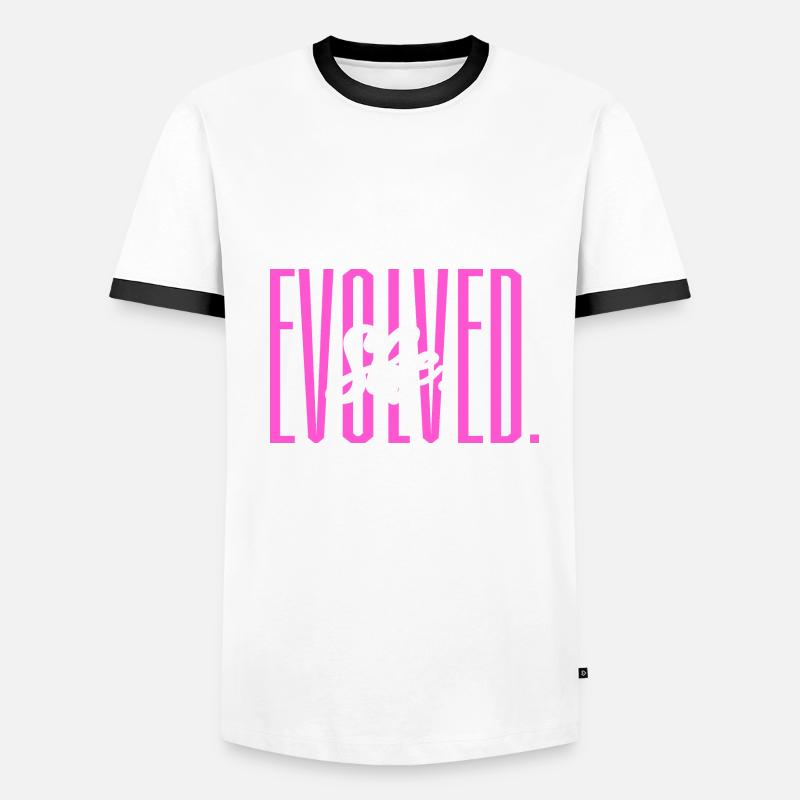 She Evolved Feminist Männer Kontrast-T-Shirt