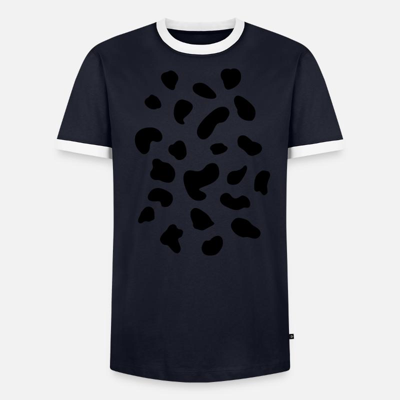 Cow Costume Spots Pattern Dalmatian Spotted Men's Ringer Shirt