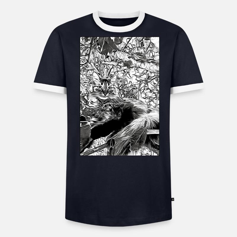 chat dans l arbre T-shirt contrasté Homme