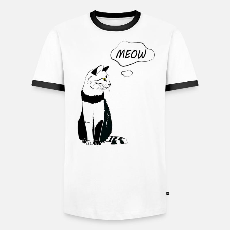 Miaou de chat mignon T-shirt contrasté Homme