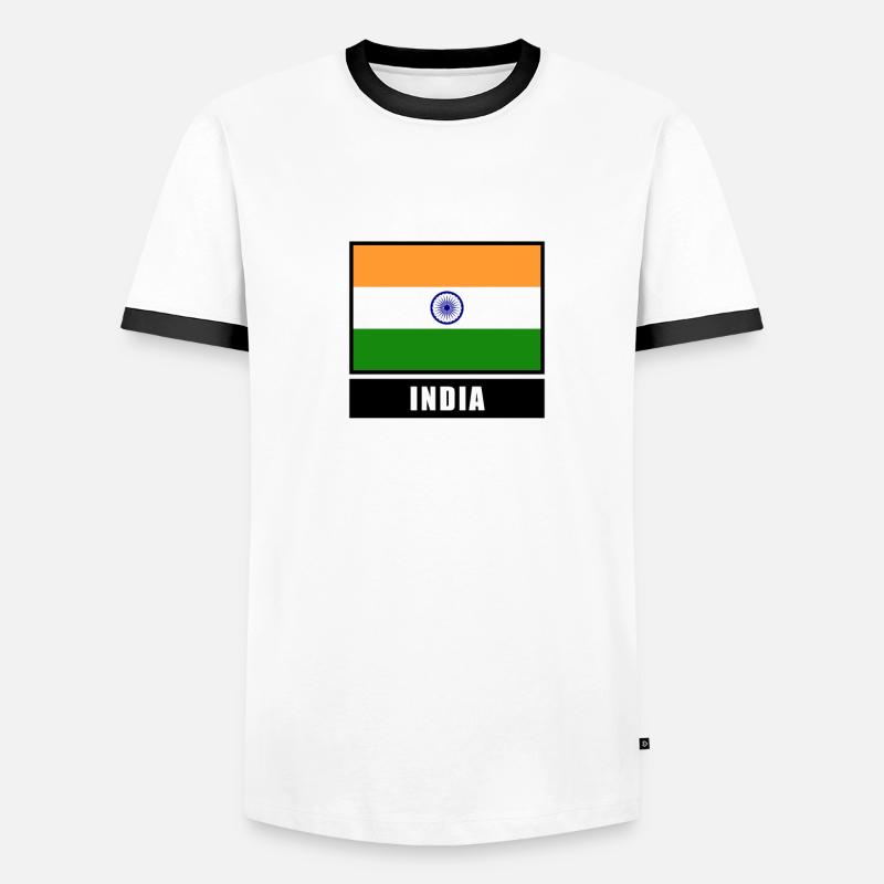 Inde Drapeau indien drapeau T-shirt contrasté Homme