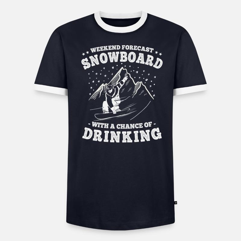 Weekend Forecast Snowboard and Drinking - Maglietta Contrast da uomo - 