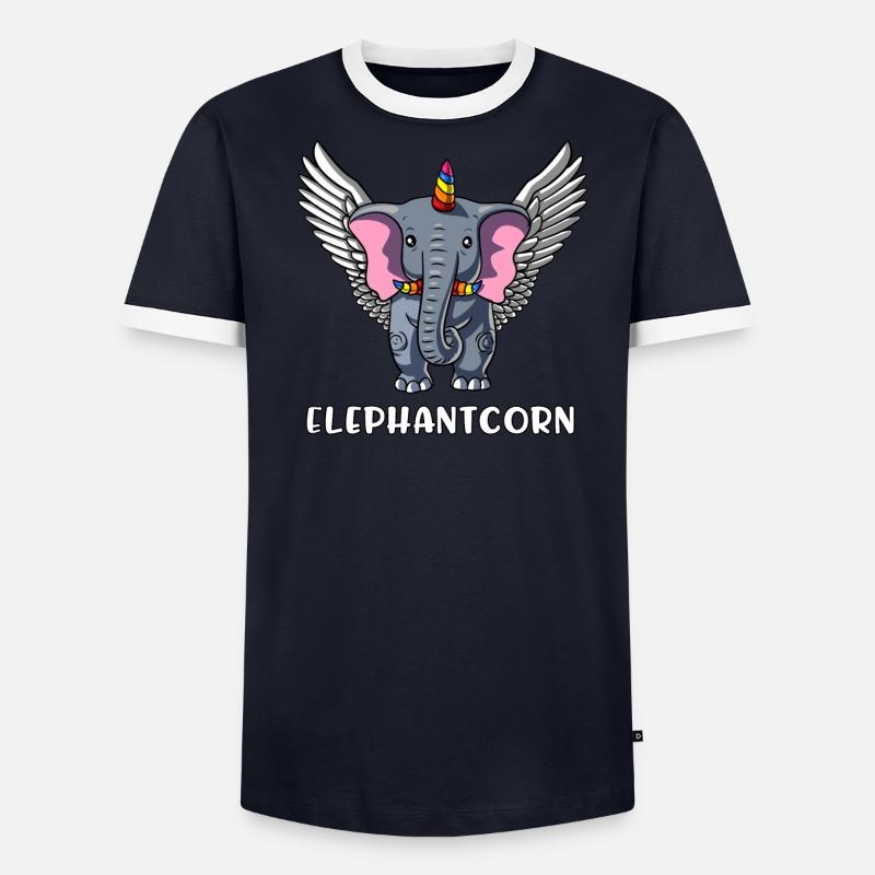 Éléphant licorne éléphant T-shirt contrasté Homme