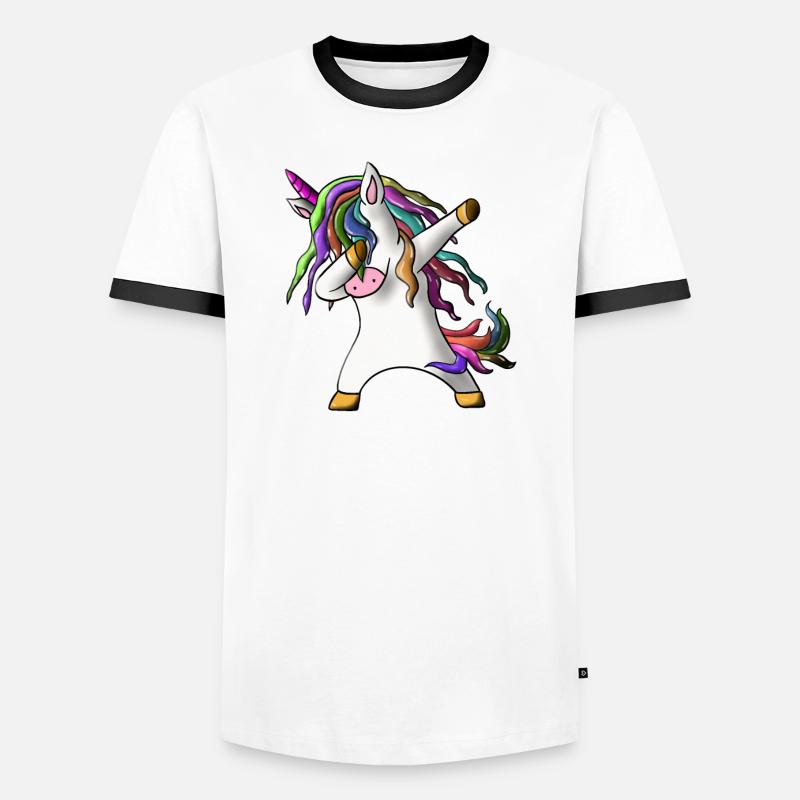 Dabbing Unicorn Dabbendes Einhorn Geschenk Magisch Männer Kontrast-T-Shirt