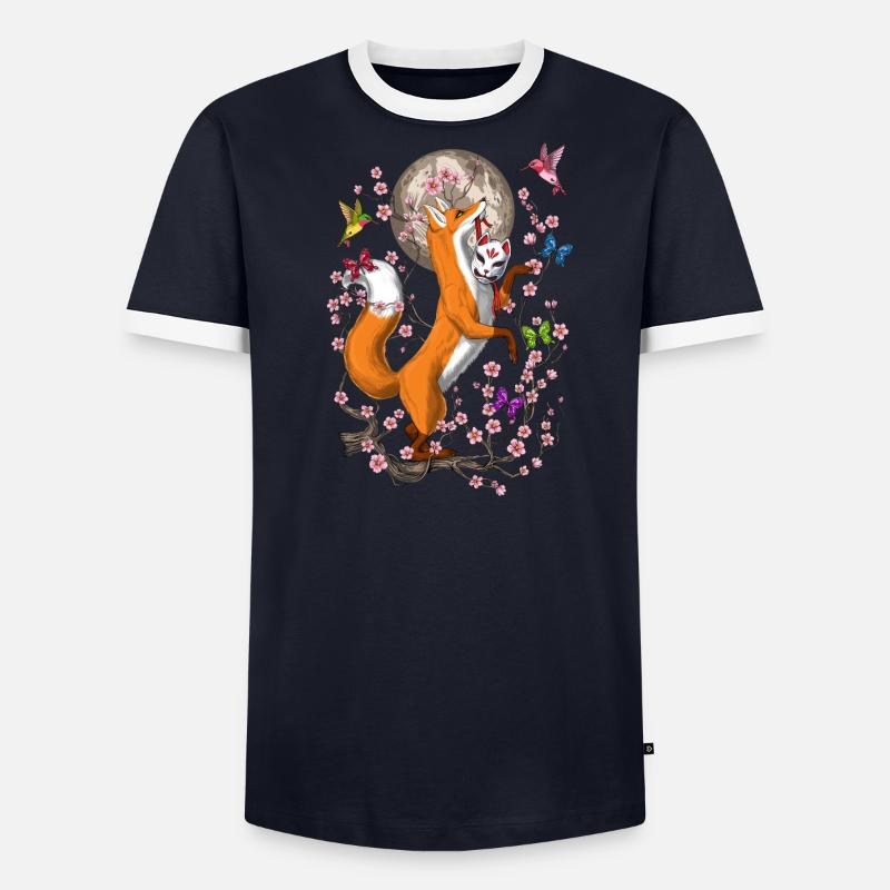 Fox Cherry Blossom Men's Ringer Shirt