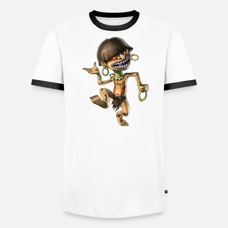 Aztec Mythical Creature Chaneque Men's Ringer Shirt