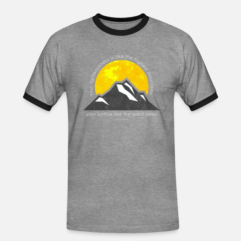 Ps 36: 6 - Männer Kontrast-T-Shirt - Grau meliert/Schwarz
