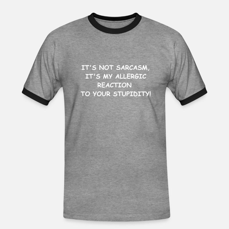 sarcasm - Men's Ringer Shirt - heather grey/black