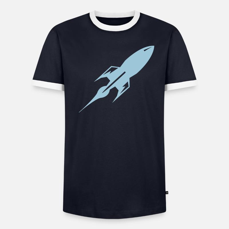 rakete Männer Kontrast-T-Shirt