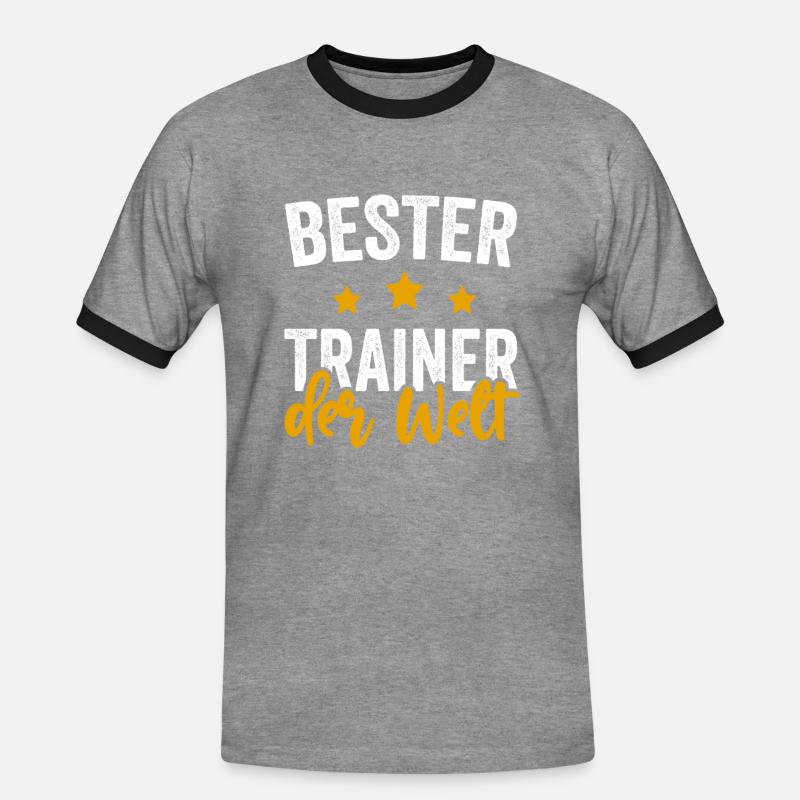 Bester Trainer der Welt Geschenkidee - Männer Kontrast-T-Shirt - Grau meliert/Schwarz