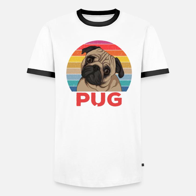 Mops Mama Hundehalterin Geschenkidee Männer Kontrast-T-Shirt