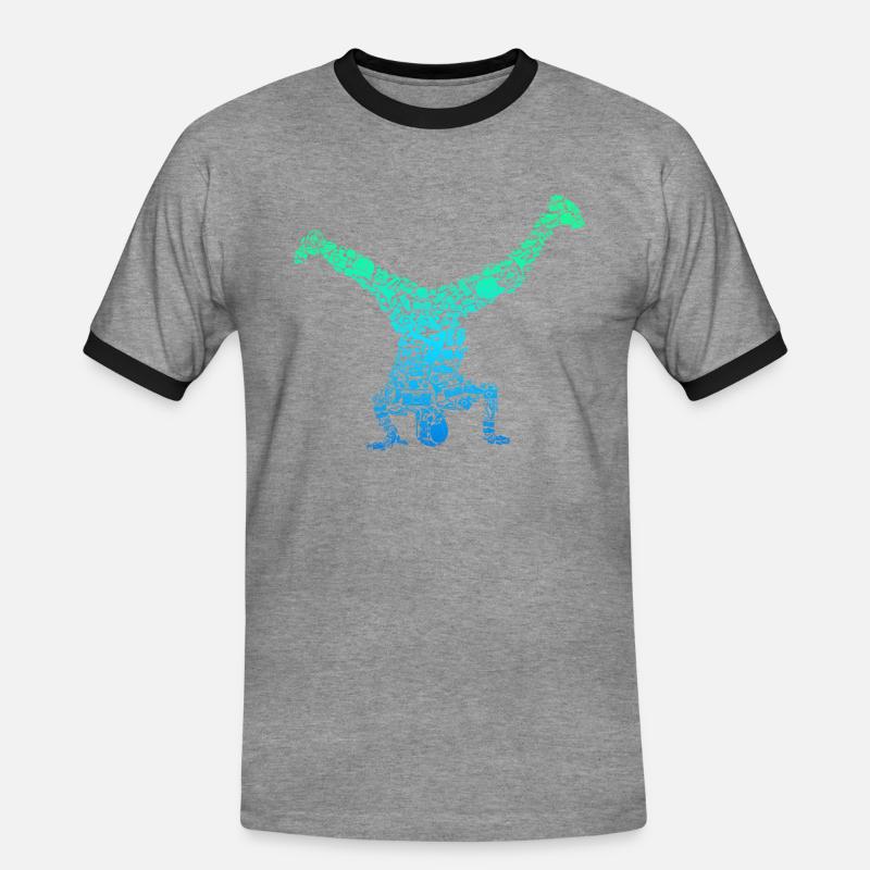 Breakdance Breakdancer Breakdancing - Men's Ringer Shirt - heather grey/black