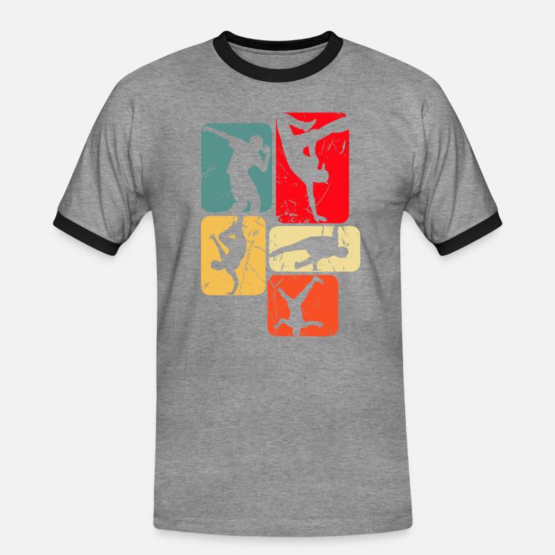 Breakdance Breakdancer Breakdancing - Männer Kontrast-T-Shirt - Grau meliert/Schwarz